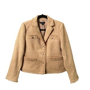 Ann Taylor Beige Bouclé Blazer